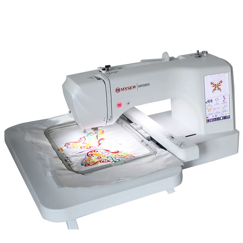 

MRS800 Бытовая высокоскоростная доставка, автоматическая мини-шляпа, футболка, компьютеризированная швейная вышивальная машина для продажи, простая в эксплуатации