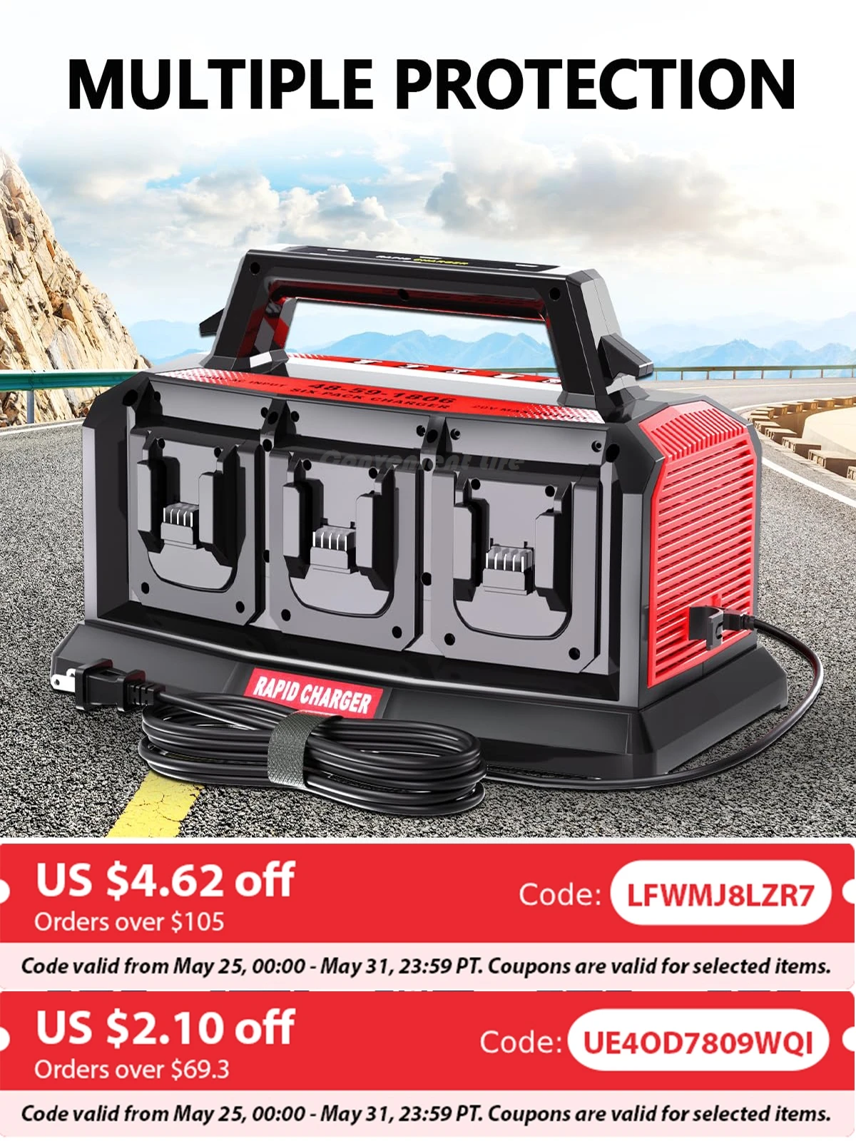 

Super Battery Charger Compatible Milwaukee M18 Battery 4/6-Ports Simultaneous Rapid Charger Station Alternative Milwaukee Tools
