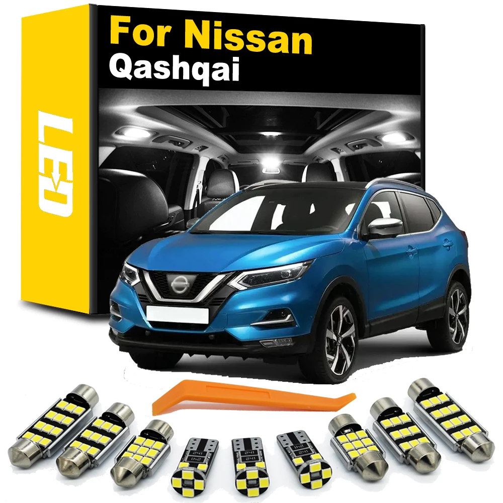 Perfect Canbus LED Bulb Interior Reading Dome + License Plate Light kit For Nissan Qashqai J10 J11 J12 2007-2020 2021 2022