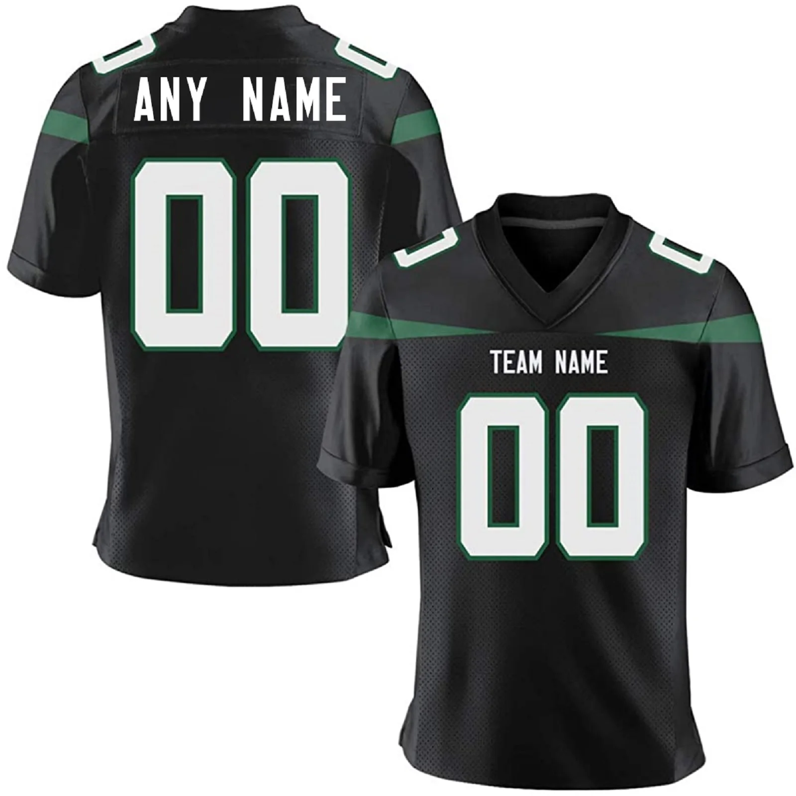 Personalized Green＆White American Football Jersey Custom Printed Name Number Team Uniform Men Women Youth Kids Fans Gift