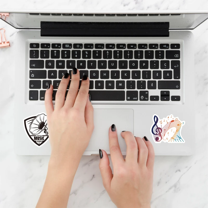 50 قطعة من ملصقات الموسيقى المقاومة للماء من الفينيل لسجل القصاصات الموسيقية وملصقات الملاحظات الموسيقية لملصقات الموسيقى المقاومة للماء #4