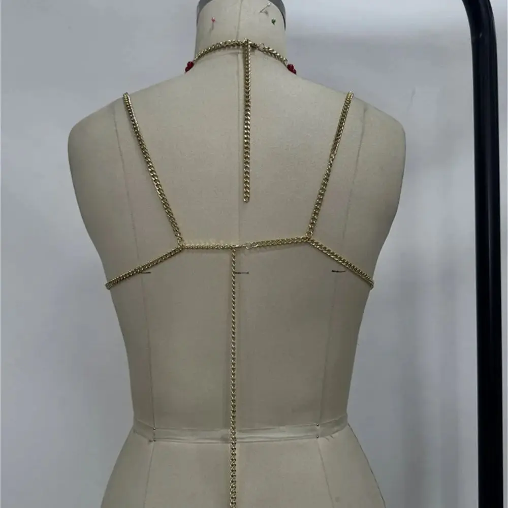 ยุโรปและอเมริกา Handmade Beaded Bra สําหรับผู้หญิง,สไตล์โบฮีเมียนปรับ Body Chain, ฤดูร้อนวันหยุด Openwork Top
