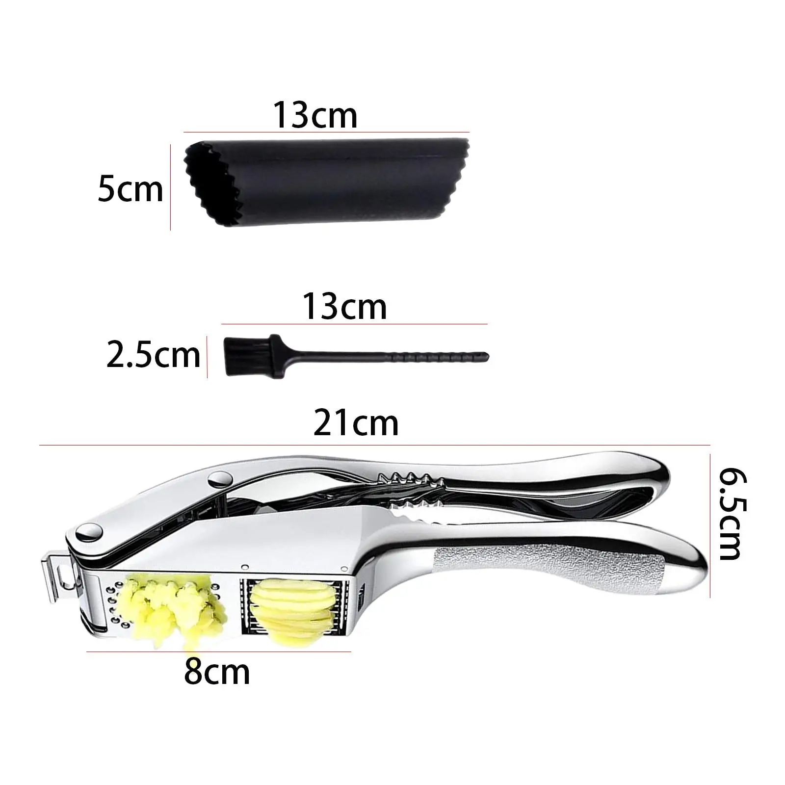 Food Grade Aluminum Garlic with Dual Function Mincer and Slicer for Ginger Nuts and Clove Crushing