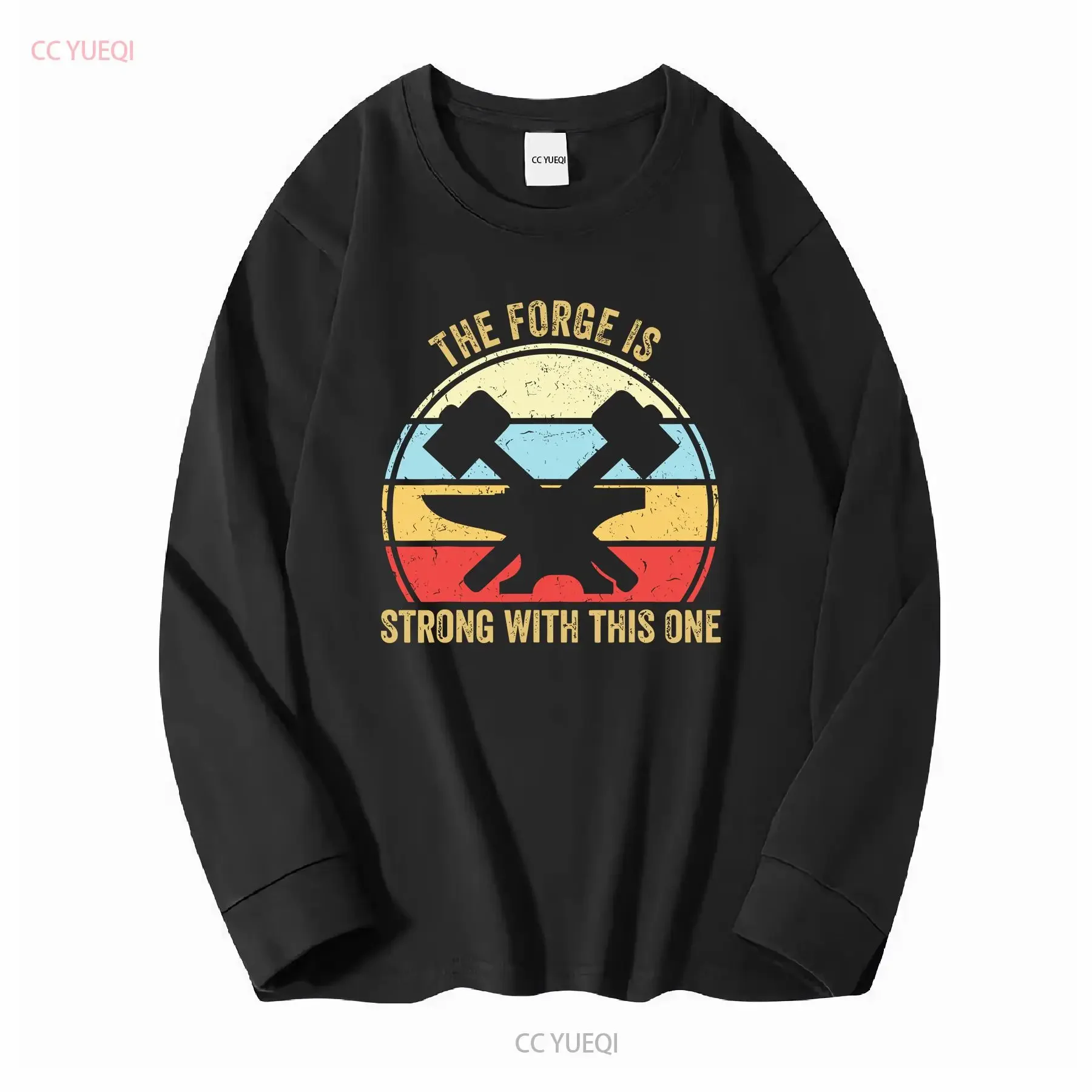 NEW The Forge Is Strong With This One Funny Blacksmith T Shirt long or short sleeves vintage Washed streetwear graphic Slightly