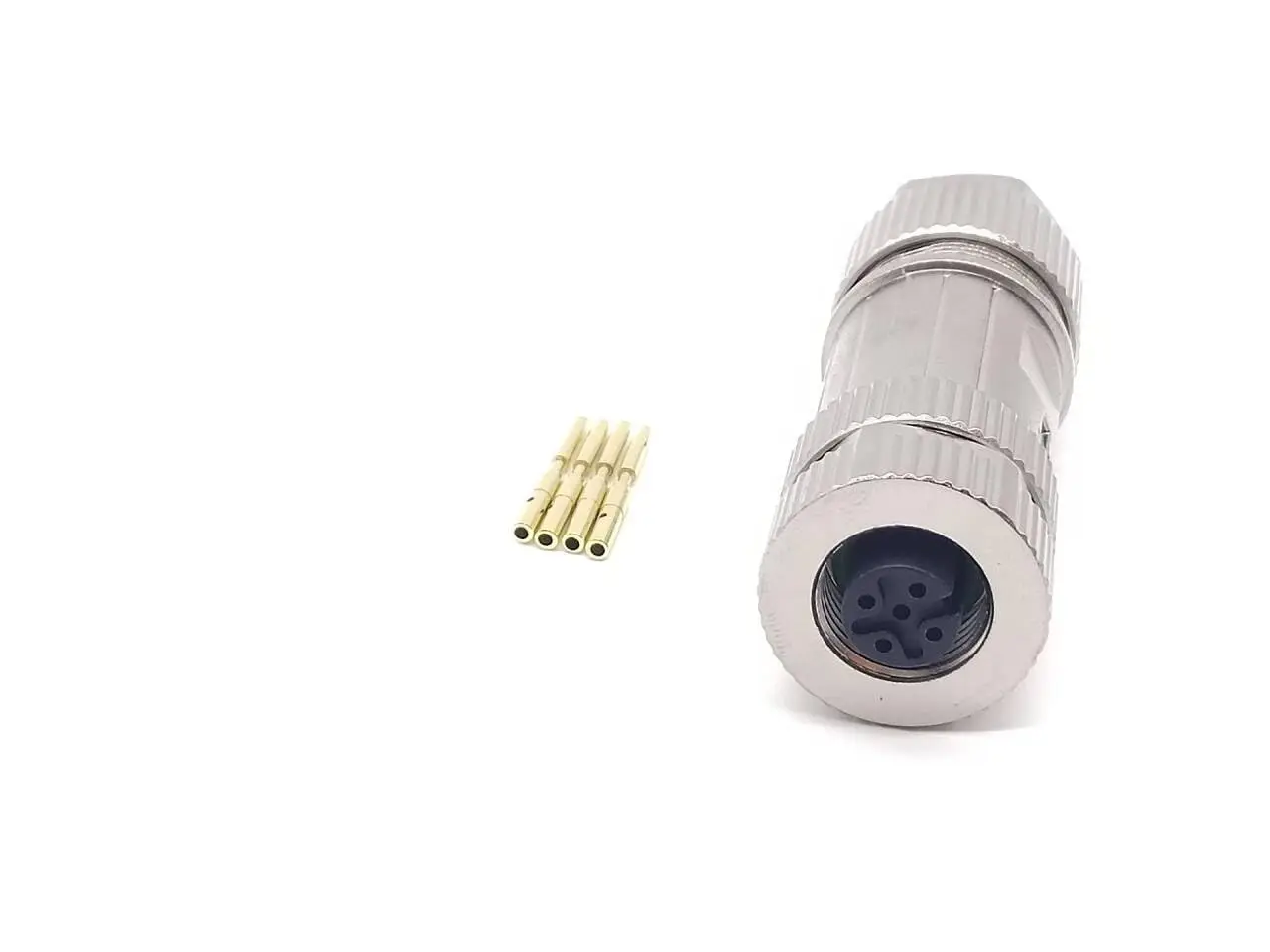 

Female M12 5-Pin Connector Straight Shielded Cable Crimp Plug Field Wireable A-Coded for Sensor Actuator