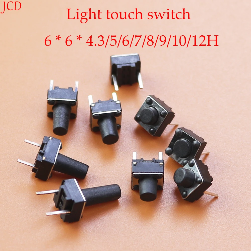 

10PCS Micro Tactile Switch Momentary Tact DIP Switch 2Pin 6 x 6mm Micro Touch Push Button Switch High 5mm 6mm 7mm 8mm 9mm