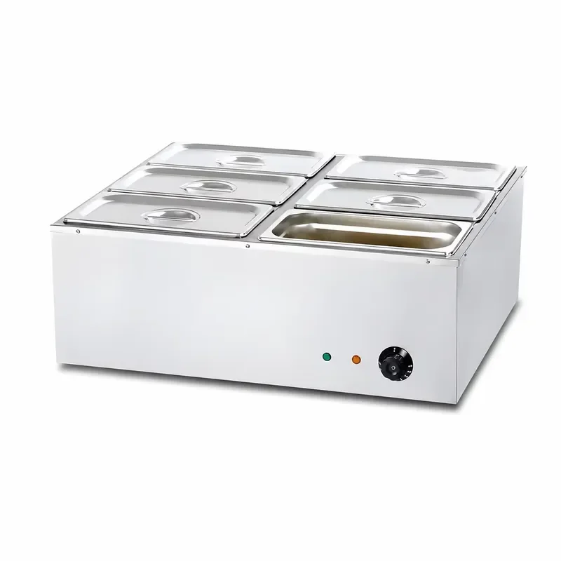 Commercial 6 tray electric food warmer desktop stainless steel steam pot buffet water bath pot wholesale for restaurant