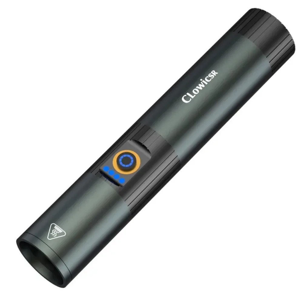 Strong Light LED Flashlight Window Breaker Flashlight Type-C Charging Telescopic Zoom Torch for Hiking and Night Ride