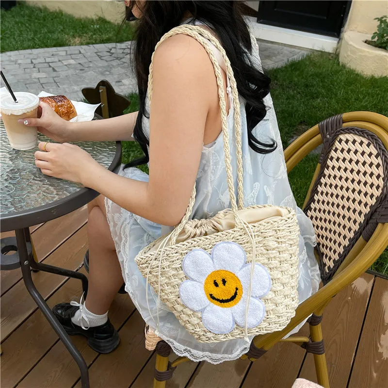 

​​2025 New Woven Straw Bag for Women Bohemian Beach Tote Cute Crossbody Purse Summer Casual Market Basket​