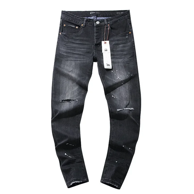 2024 high street fashion Designer Clothes Denim men jeans trouser purple plus size men's skinny jeans pants for men