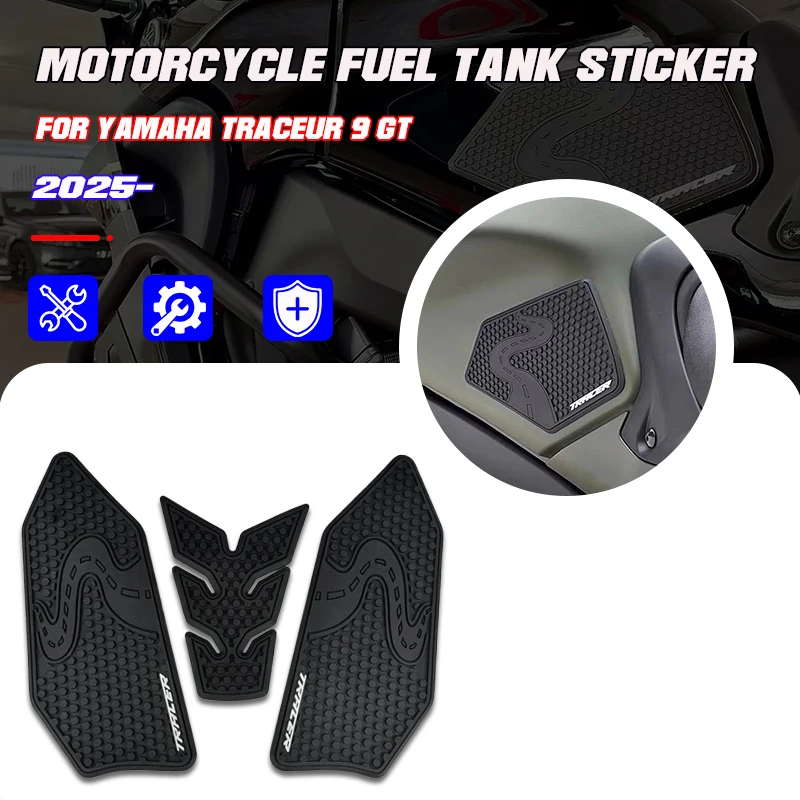 

For Yamaha Tracer9 TRACER9 GT 2025- New Motorcycle Side Fuel Tank Pads Protector Stickers Traction Pad Side Gas Knee Pad Kits