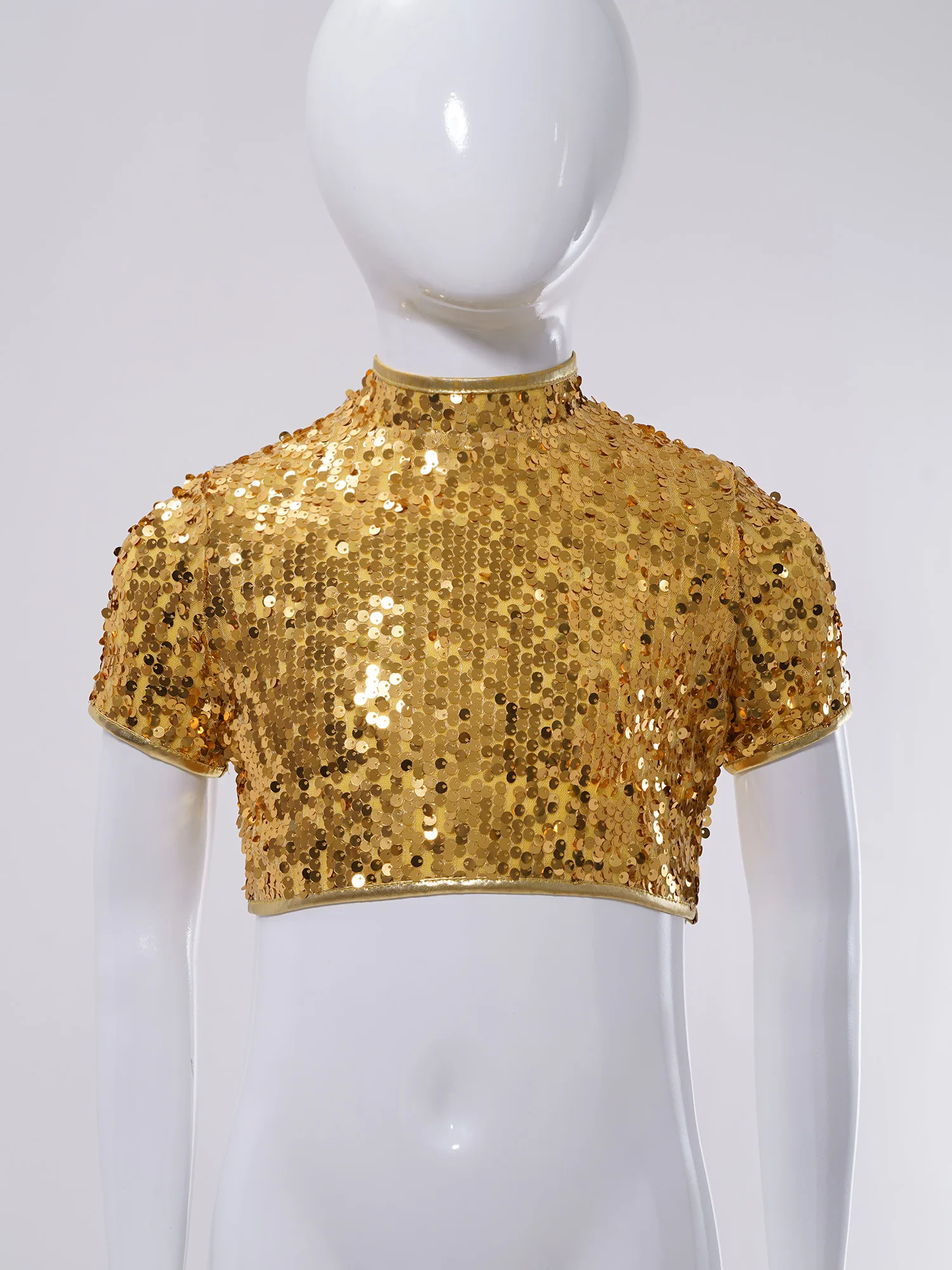 2 قطعة أطفال بنات التشجيع ملابس رقص الجاز وهمية الرقبة قصيرة الأكمام سباركلي الترتر المحاصيل الأعلى + الغنيمة السراويل الهيب هوب الشارع الشهير