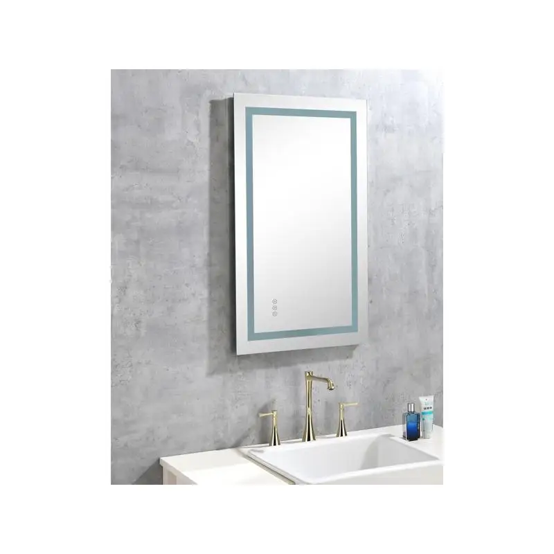 

40x20 Inch LED Wall Mounted Vanity Mirror, Frontlit & Backlit, Smart Touch, Anti-Fog, Memory Function, 3 Colors, Dimmable