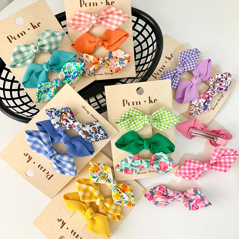 

3Pcs Bows Baby Hairpin Korean Princess Floral Kids Girl Hair Accessories Sweet Baby Hairclip Set Bangs Headdress for Children