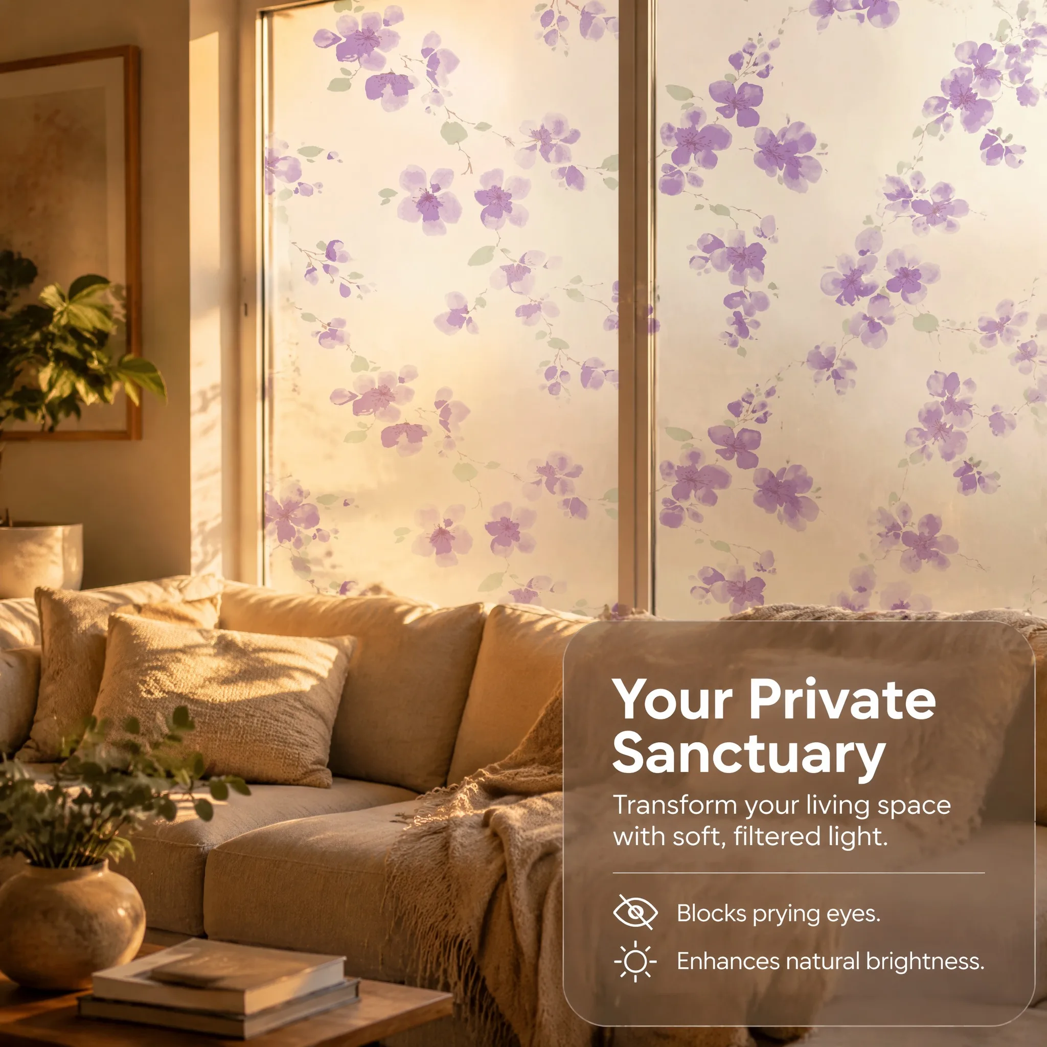Privacy Stripe Frosted Window Film Self Adhesive Anti UV Stained Glass Vinyl Decorative Film for Home Office