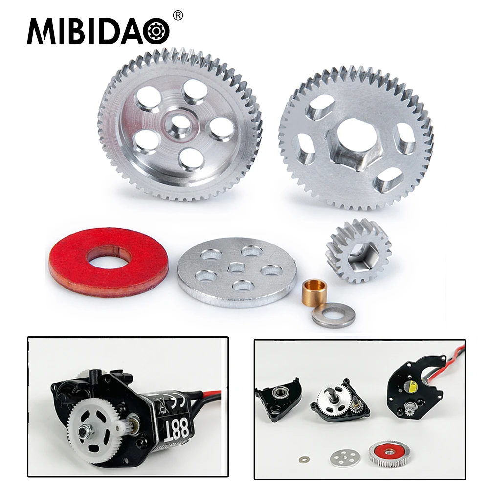 MIBIDAO Aluminum Transmission Gearbox Gear Pack for Axial SCX24 Deadbolt Chevrolet Wrangler Gladiator Bronco 1/24 RC Crawler Car