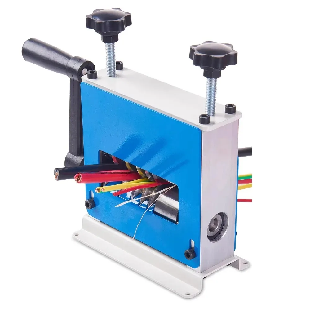Manuelle Doppelantrieb-Abisoliermaschine mit Handkurbel, tragbarer Kabelabisolierer für 1-17mm Schrott-Kupfer- und Aluminiumdraht, Recycling-Werkzeug – Detail 7