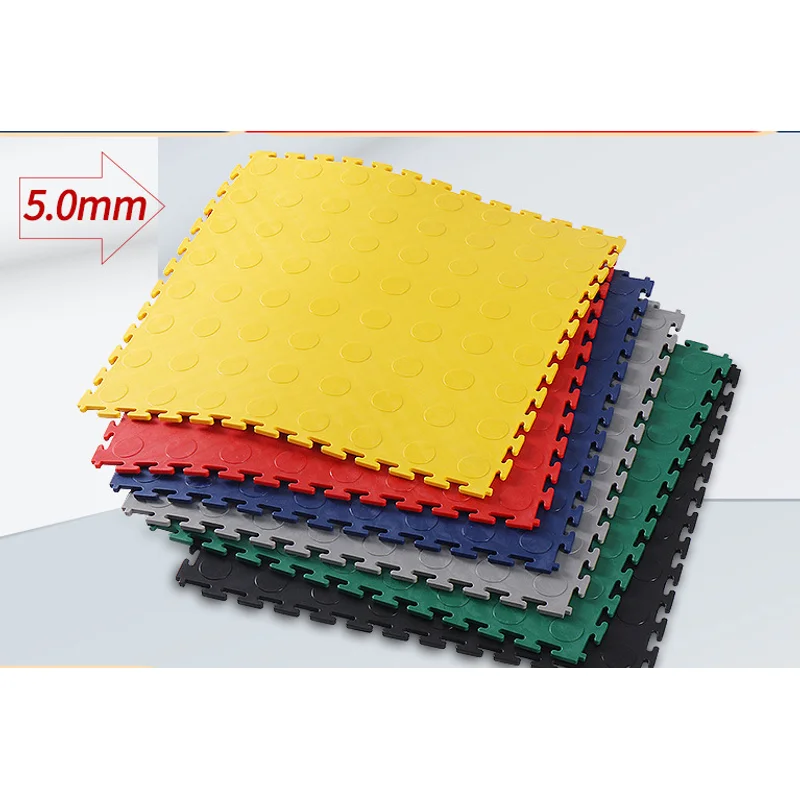 Coin Dot Interlocking PVC Floor Tile Non-Slip Wear Resistant Splicing Garage Floor Mat Waterproof Vinyl Flooring for Workshop Wa