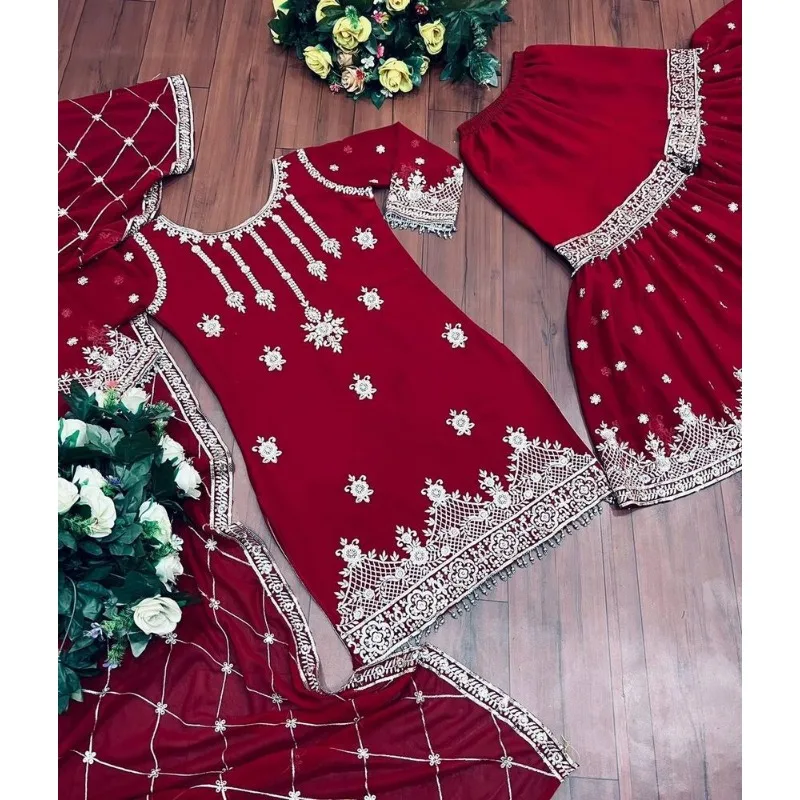 Salwar Kameez PakistanI Indyjskie kostiumy weselne Sukienka