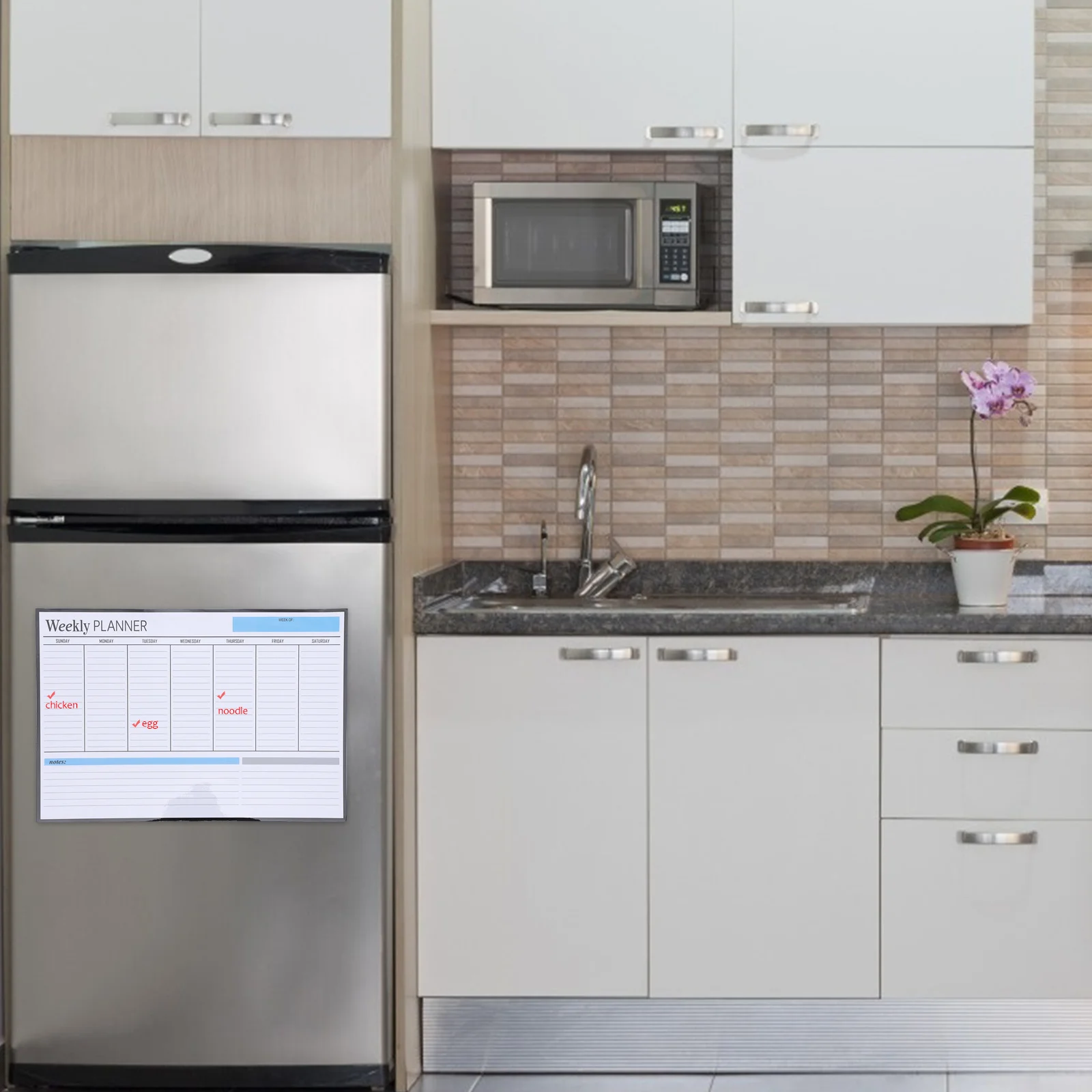 1 قطعة ملصق لوحة الرسائل المغناطيسية للثلاجة قابل للمسح مخطط أسبوعي أداة مغناطيس الثلاجة ملصق جدول قابل للإزالة للمنزل #2