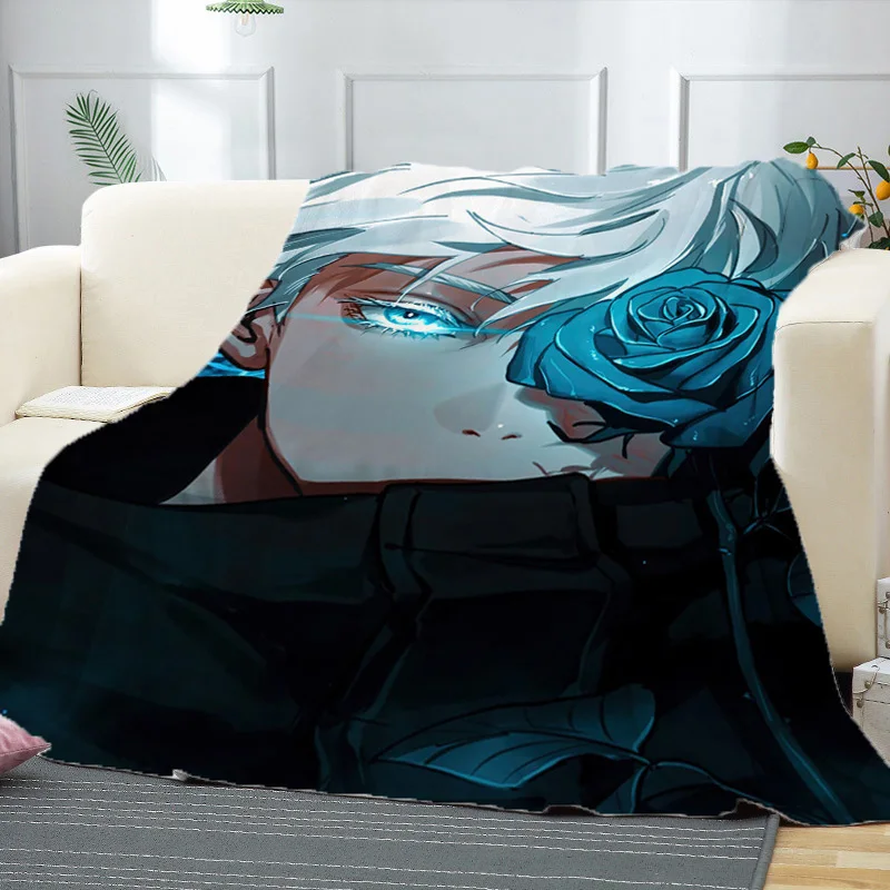 New Jujutsu Kaisen Satoru Gojo Blanket with Warm Throw Blanket for Bed Bedroom Sofa Travel Picnic Blanket Girl Gift Home Textile