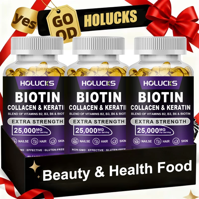 Biotin Collagen Keratin Complex Supplement, Promote Hair Growth, Repair Damaged Hair, Moisturize Skin Strengthen Brittle Nails