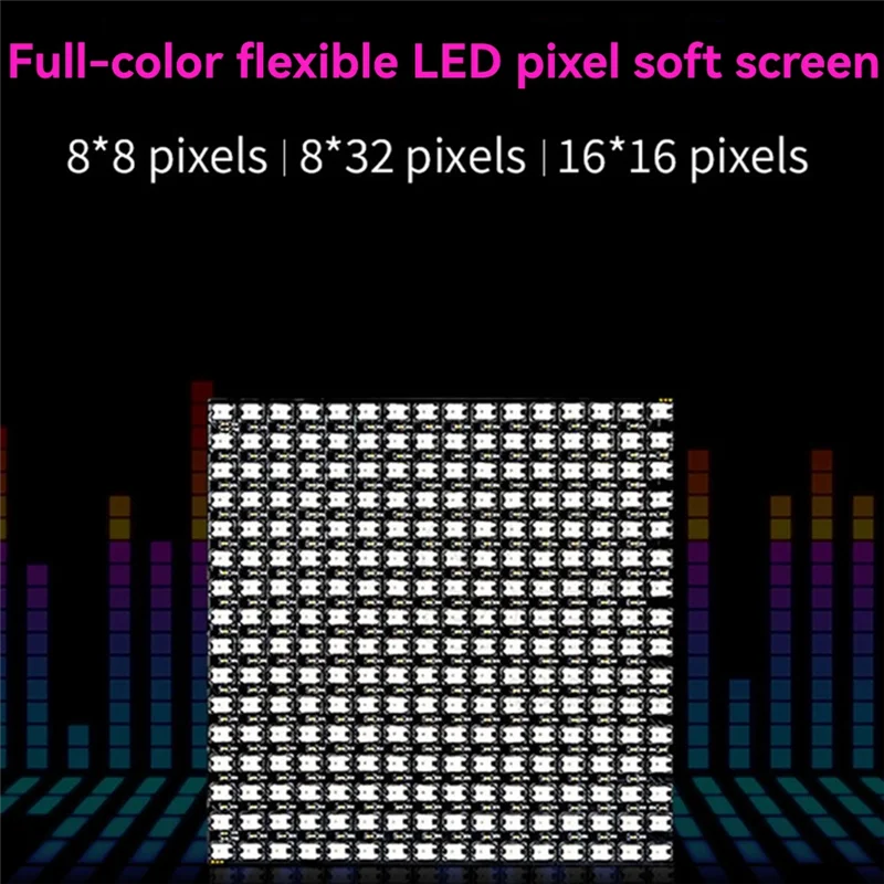 

ABCA-WS2812B Программируемая светодиодная панель RGB 8X32 пикселей Цифровой гибкий точечный экран с индивидуальной адресацией