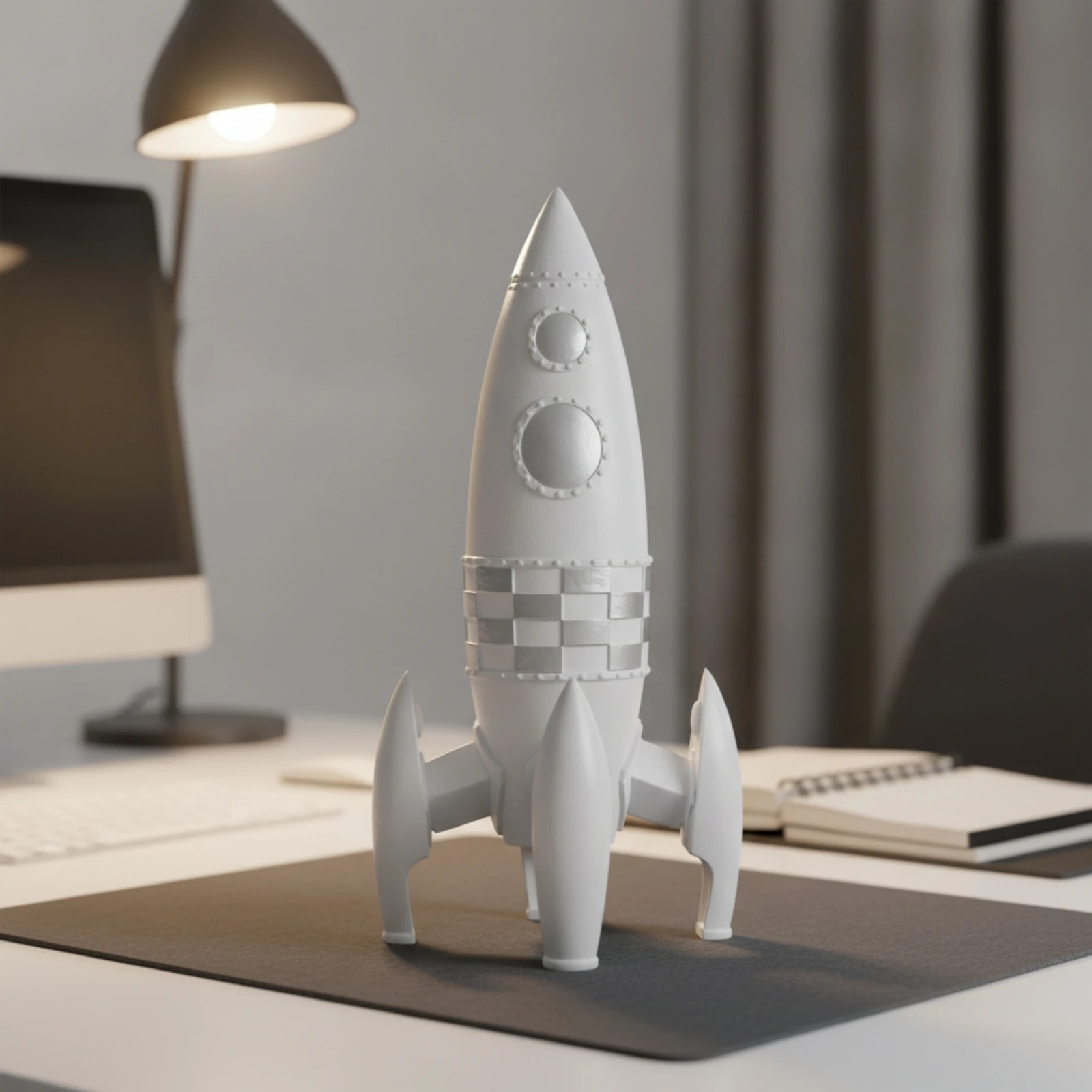 Spacecraft Figurine Modern Spacecraft Sculpture Spacecraft Model Sleek Decor Minimalist for Children, Desk, Bookshelf