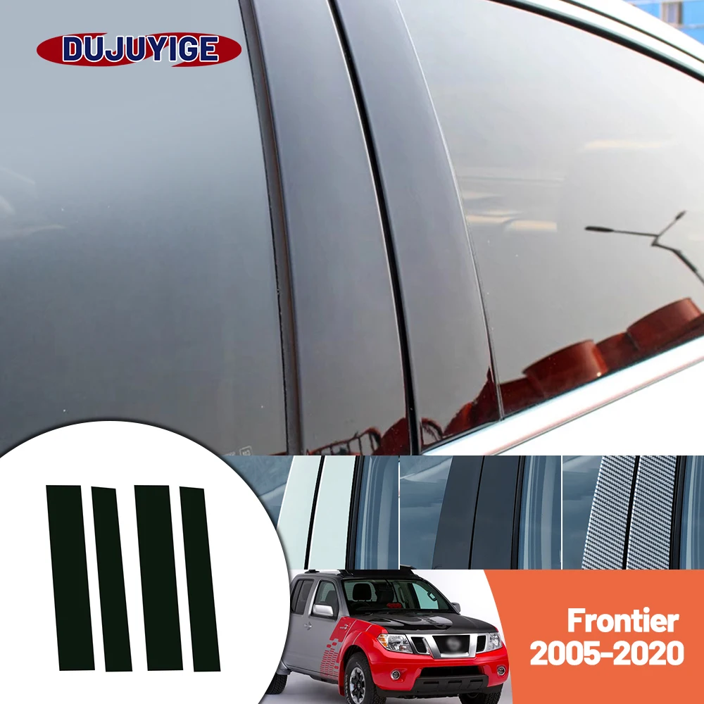

Bright black carbon fiber door and window B C Pillar sticker suitable For Nissan Frontier 2005-2020 2006 2007 2008 2009 2010