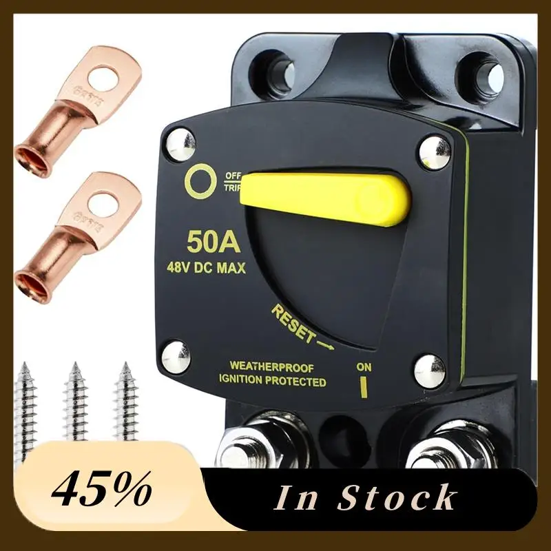 

A60zmarine Circuit Breaker Resettable With Manual Reset Switch Button For Boat Trolling RV Yacht, 12V - 48V Dcmay