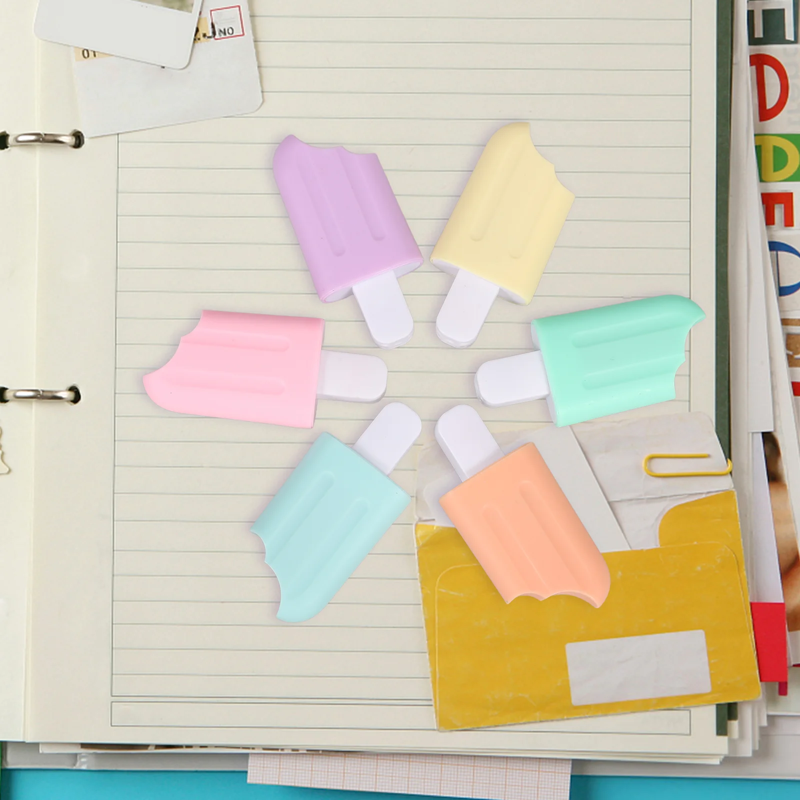 

Fluorescent Marker Pen Highlighters Assorted Colors Ice Cream Colorful Lovely Emphasize Marking Pens Cartoon