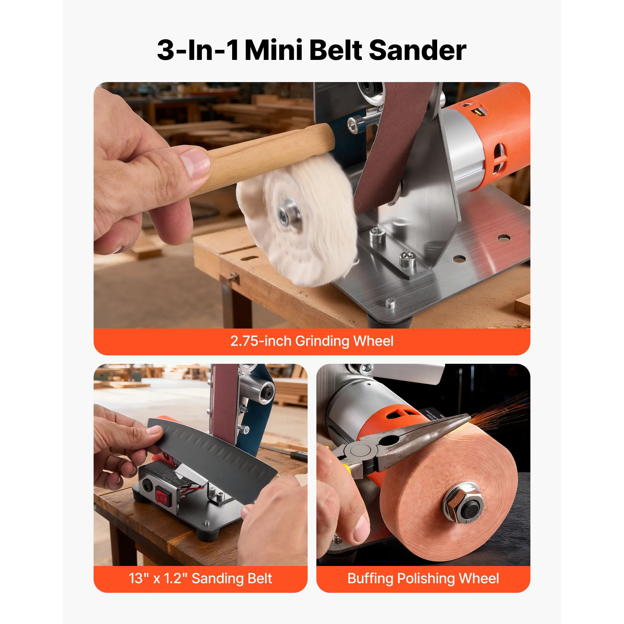 SucceBuy 3-in-1 Mini Belt Sander 13