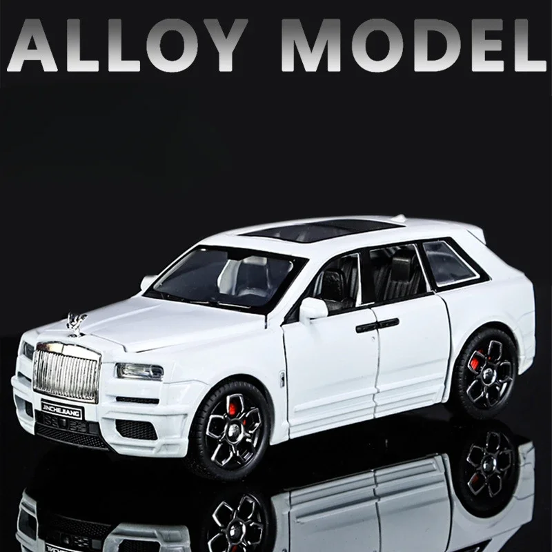 Symulacja 1/32 Skala Rolls Royce Cullinan Alloy Car Model Dźwięk Światło Dzieci chłopiec Diecast Zabawka Pojazd Miniaturowy Voiture