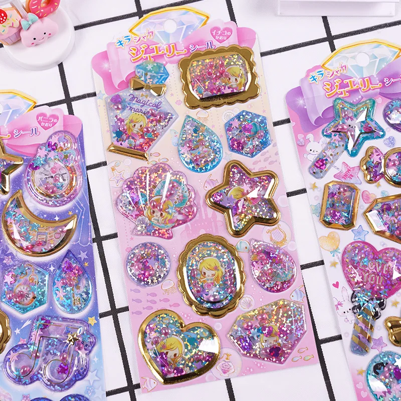 1 pc Random Kawaii Fragrant Sparkling 3D Stickers Scrapbooking Diy Journal Stationery Sticker Cute Deco Art Supplies