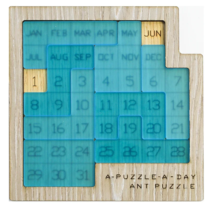 A Puzzle a Day Super Hard Calendar Time Puzzle Intelligence Brainy Wooden Adult Puzzle Game Gift