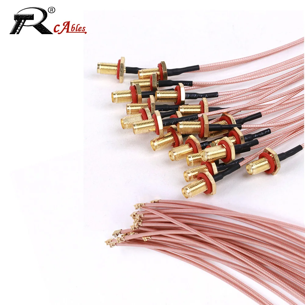 

2PC RG178 U.FL MHF1 Female to Waterproof SMA Female Connector Pigtail Jumper RF1.13 Cable 0.81MM Antenna Extend RF Coaxial Cable