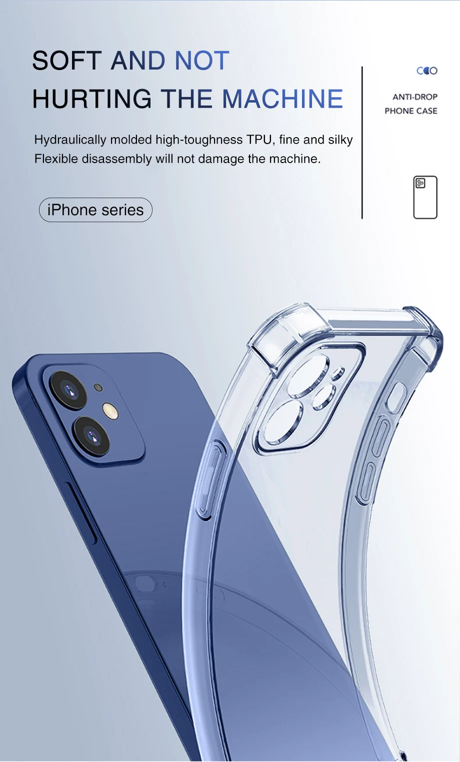 Fallschutz Airbag Soft Case für iPhone 16 Pro Max Funda iPhone 16 iPhone 16 Plus stoßfeste klare transparente Abdeckung Hüllen – Detail 13