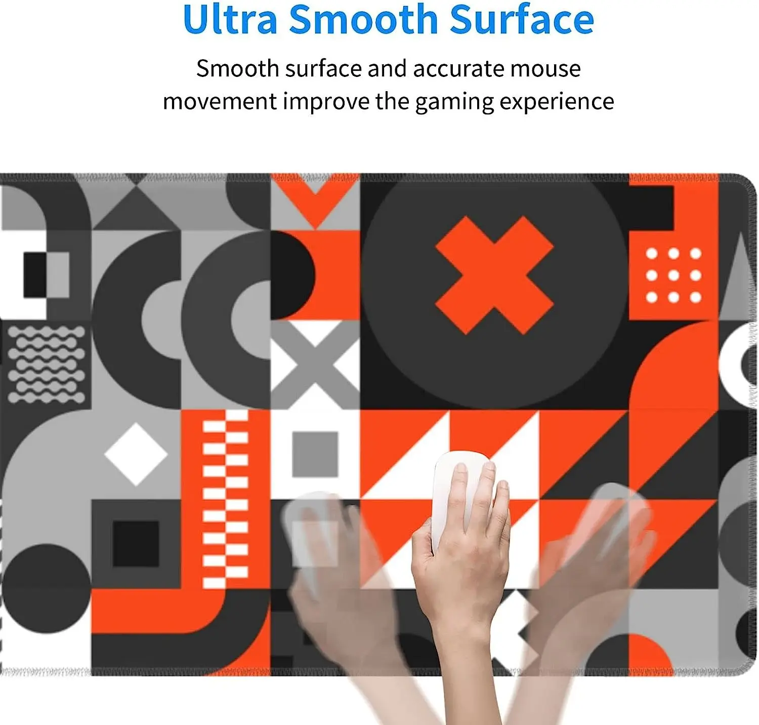 Abstract Geometric XL Large Mouse Pad Extended Pad with Stitched Edge Non-Slip Waterproof Full Long Mousepad  31.5X11.8In