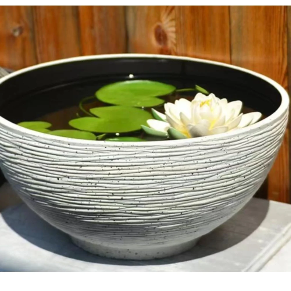 Lotus Basin Aquatic Container Bird Bath Yard Scenery Ornament Outdoor Landscape Plant Hardware Accessories