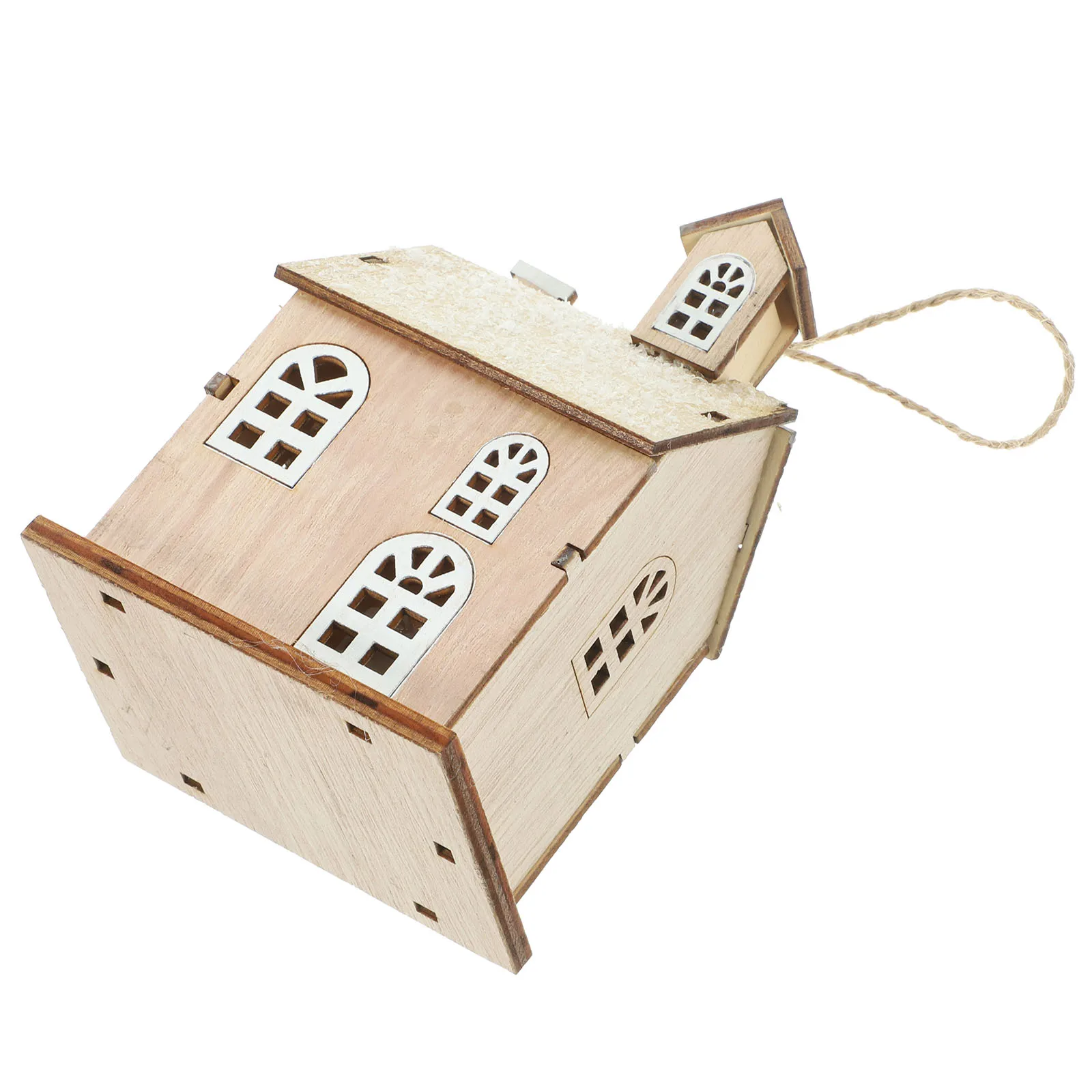 

Glow Cabin Christmas Decor 1 Mini Luminous Wooden House Xmas LED Pendant Night Light Desktop nament Holiday Gift