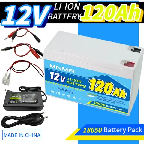 Batterie au Lithium Rechargeable d'origine 12V 120Ah LiFePO4, jusqu'à 4000 + Cycles, pour petit UPS, énergie solaire, détecteur de poisson, roues électriques