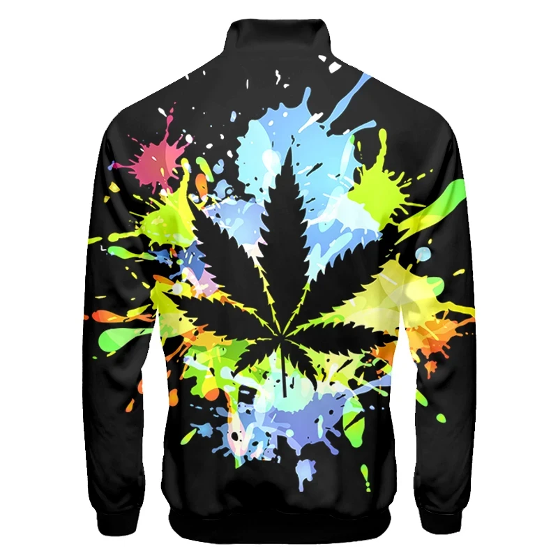 Colorful Leaves 3D Digital Printing Jacket Mens Long Sleeve Hoodie Sweatshirt Men Fashion Streetwear Coat Hip Hop Tracksuits Top