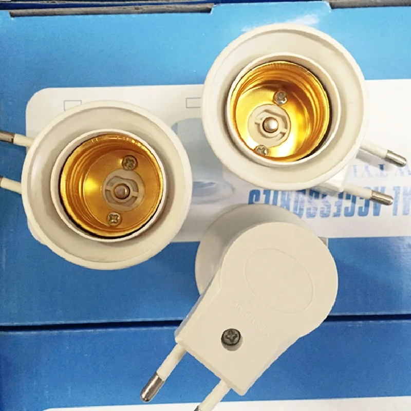 

E27 EU Plug Adapter With Power On-Off Control Switch E27 Socket Lamp Base Lamp Socket