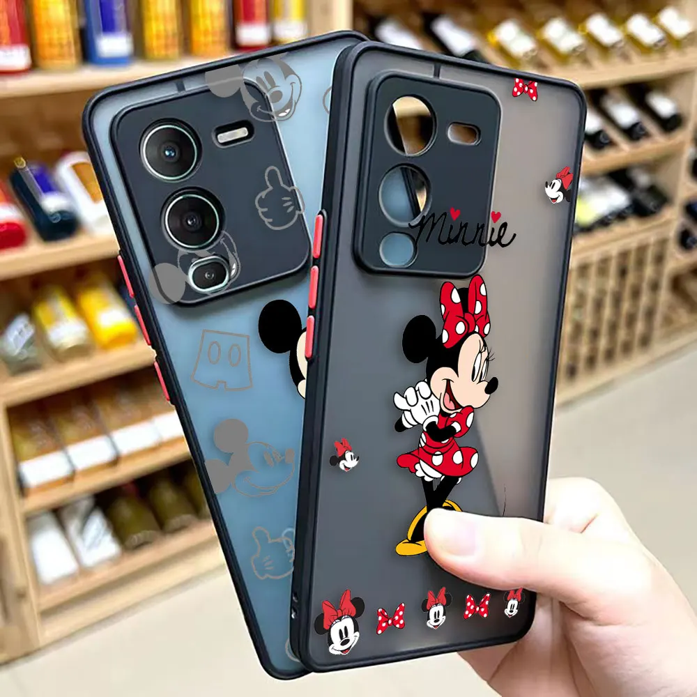 Matte Phone Case for VIVO X70 5G X60 X50 IQOO NEO 5 V29 V20 V21 V23 V25 PRO PLUS Case Funda Shell Pretty M-Mickey M-Minnie Mouse