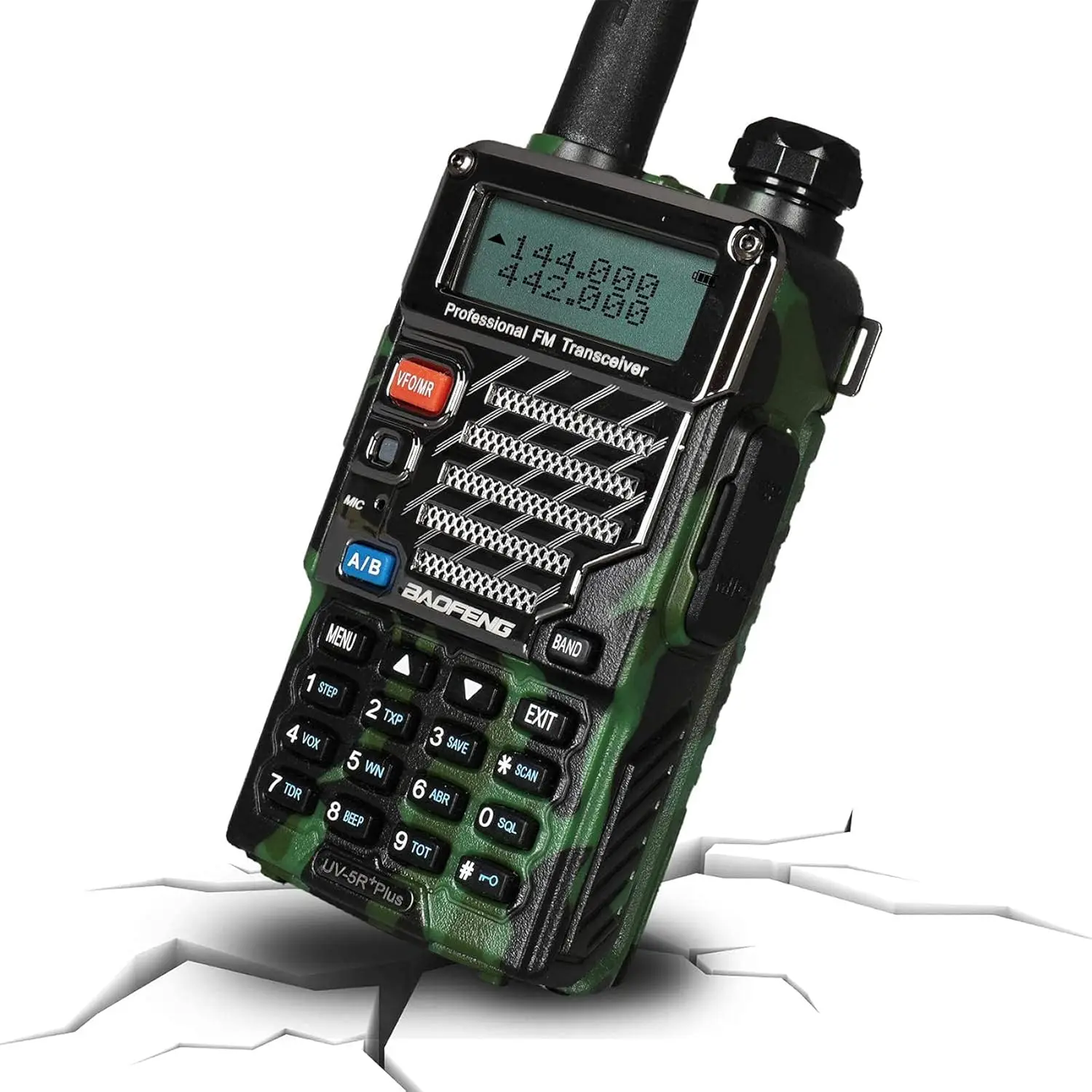 BAOFENG UV-5R+ Plus Two Way Radio, Long Range for Adults Rechargeable with Earpiece, 144-148 420-450MHz, Qualette Series