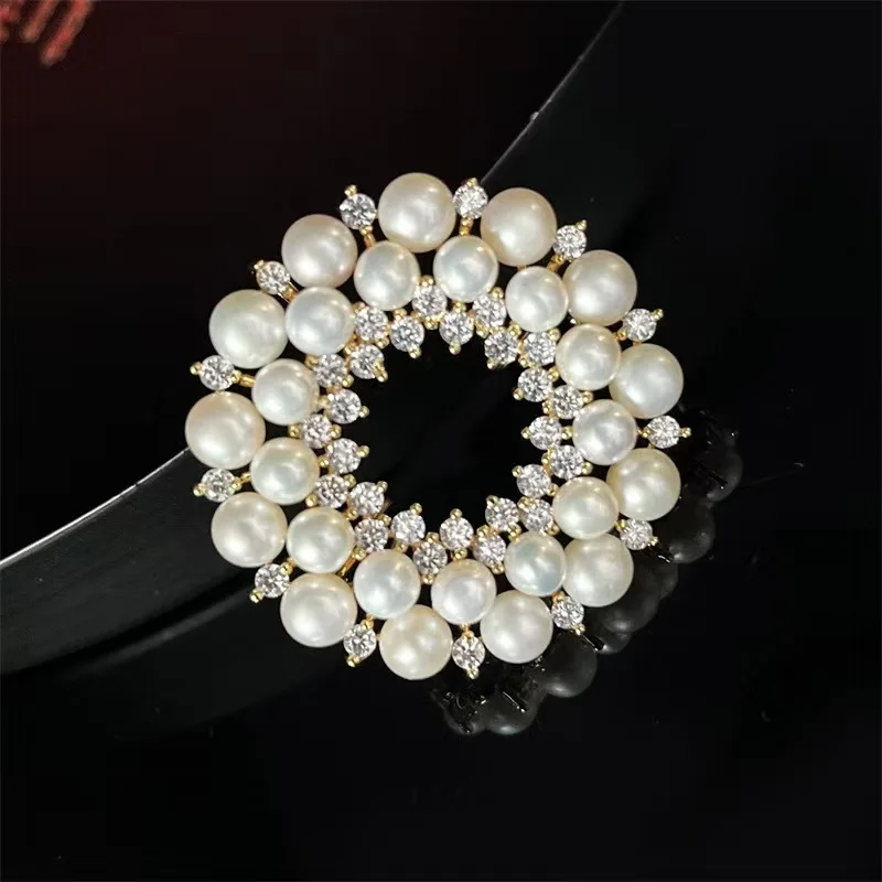 

freshwater pearl white flower shape Vintage brooch nature women's jewelry wedding party