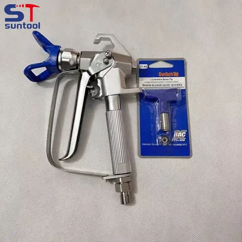 Suntool 3600PSI Wagner 분무기 에어리스 스프레이 기계 용 517 팁 노즐 가드가있는 고압 에어리스 페인트 스프레이 건