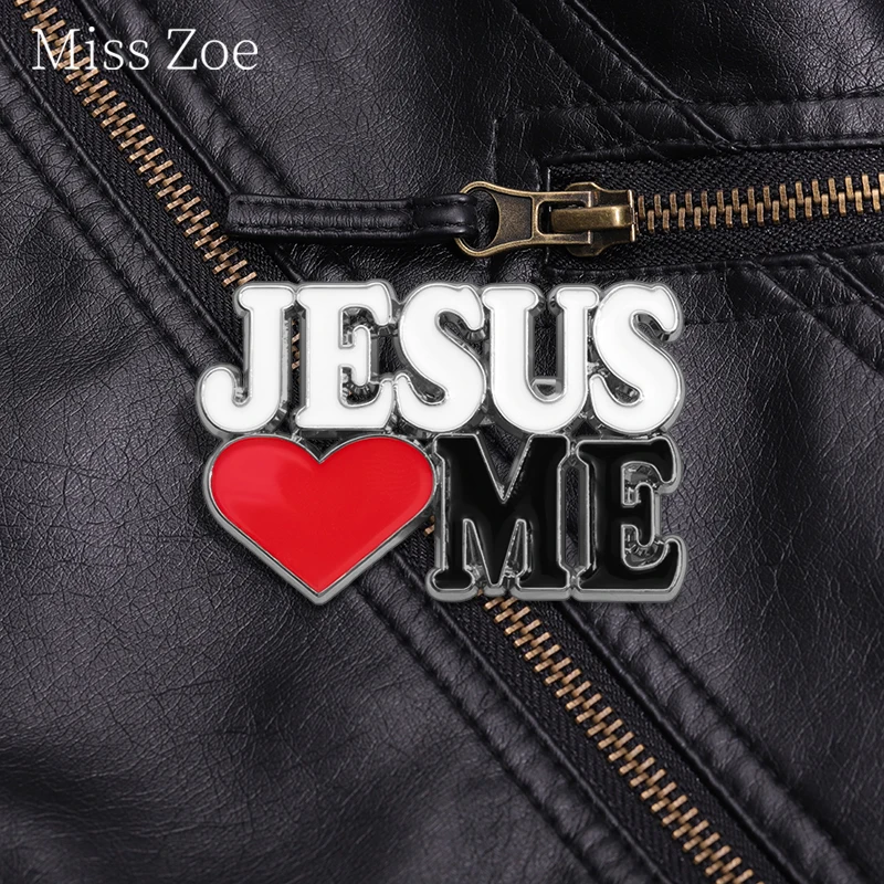 Jesus Love Me Enamel Pin Enamel Pins Custom Christian Jewelry Phrase Brooch Lapel Backpack Badge Gift For Fans Followers Friends