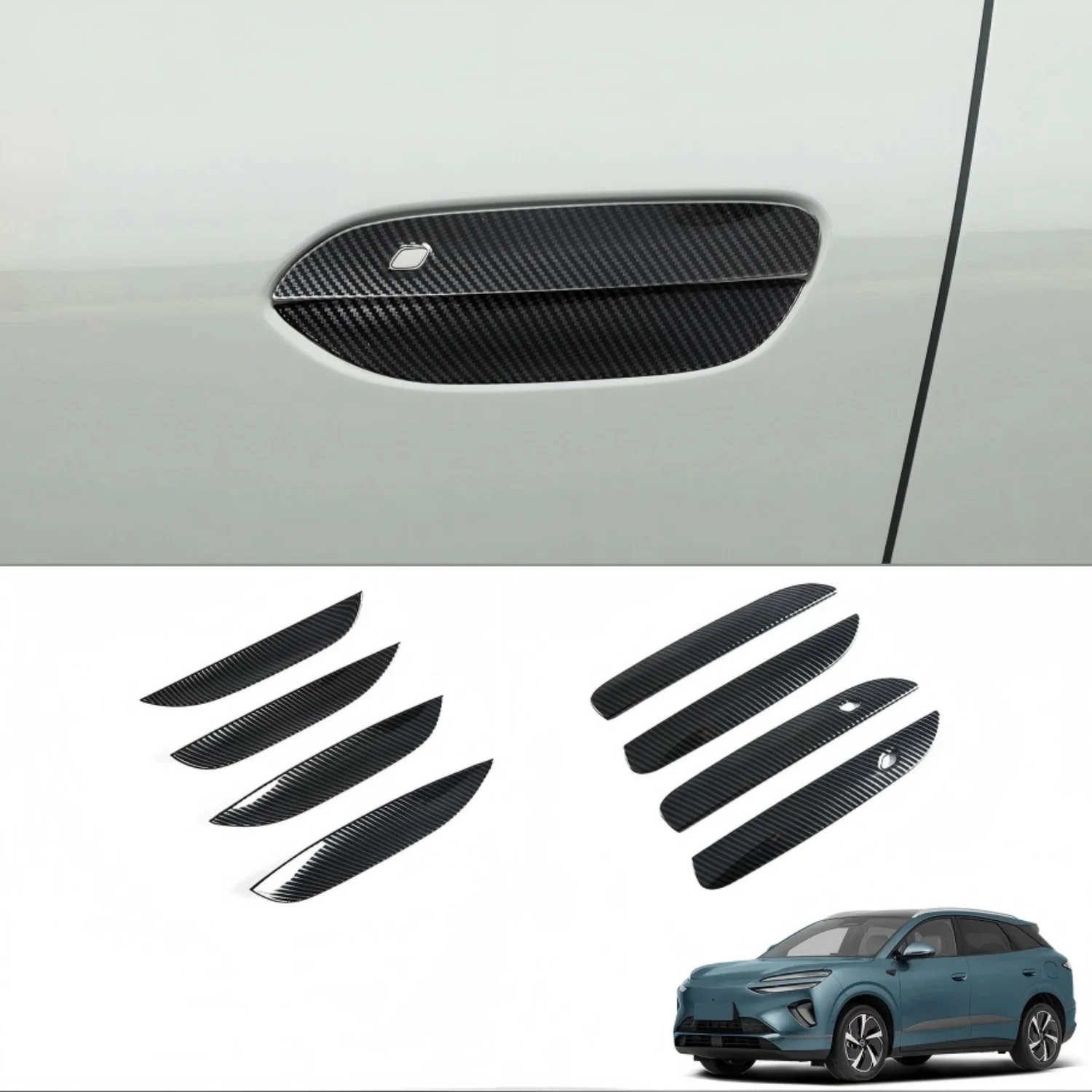 for BYD Sealion 06 DM-i EV 2025 2026 Door Handle & Handle Bowl Set Cover Trim 8pcs Anti-Scratch ABS Plastic Self-adhesive