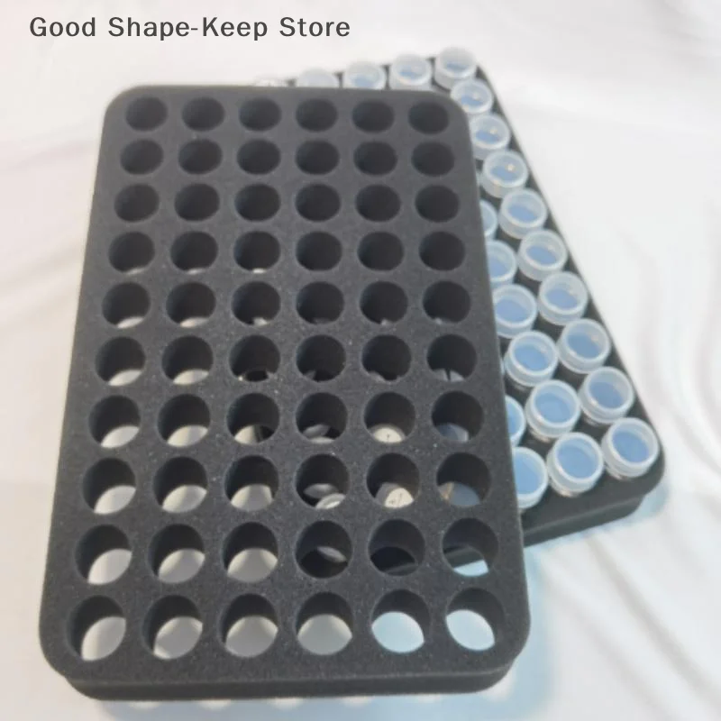 Large Capacity 60-Slot Foam Shell, Holds 60 15ml/10ml Nail Polish or Essential Oil Bottles, Flexible Bottom Divider.